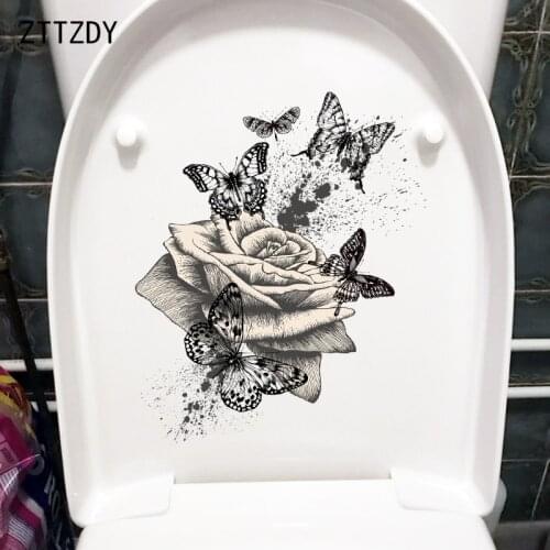 ZTTZDY 21CM×25CM Hand-Painted Art Wall Stickers Home Room Decoration Classic WC Toilet Accessories T2-0880