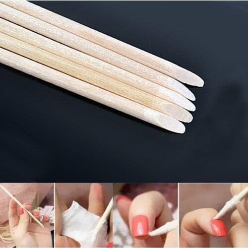 100pc/pack Nail Art Wood Stick Double-sided Remover Cuticle Pusher Nail Dead Skin Professional Orange Sticks For Manicure
