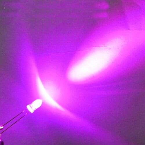 F5mm Round head pink light emitting diode long pin F5 plug-in super bright pink LED lamp beads 1000pcs