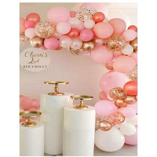 120PCS Rose Gold Pink White Confetti Balloon Garland Arch Kit Decorati for Bridal Shower Baby Shower Birthday Party Decoration