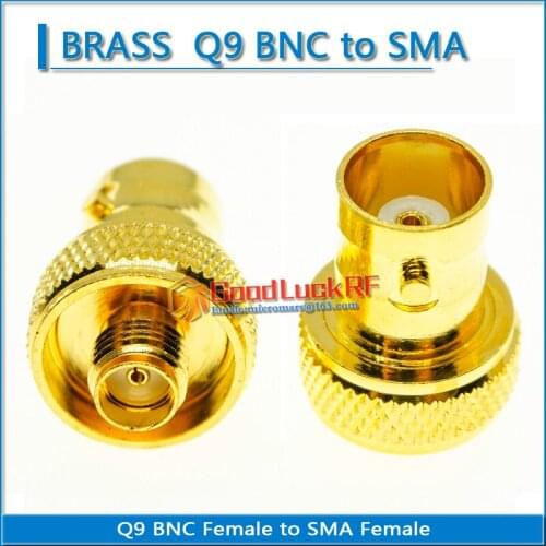 BNC To SMA Connector Antenna BNC Female to SMA Female Plug Gold Plated Q9 Straight Coaxial RF Adapters for Vertex Icom Kenwood