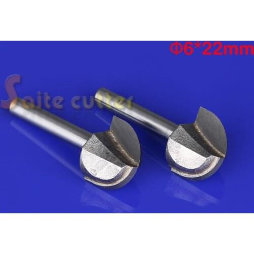 2Pcs 6mm*22mm Milling Bits Set Professional Round Wood Cutter CNC Router Bit Trimmer Cutter Set Accessories