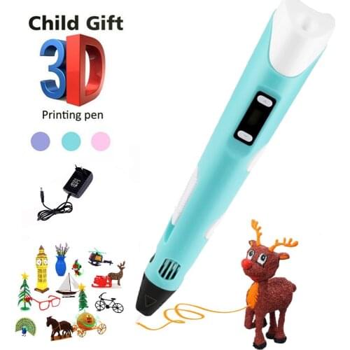 3D Pen LED Screen DIY 3D Printing Pen PLA ABS Filament Creative Toy Gift For Kids Design Drawing 3D Printer Pen Drawing Stift