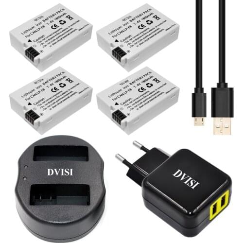 4pcs/lot LP-E8 LP E8 Rechargeable Battery+USB Dual Charger for Canon EOS 550D 650D 700D Rebel T2i T5i Kiss X4 X6i+AC Adapter