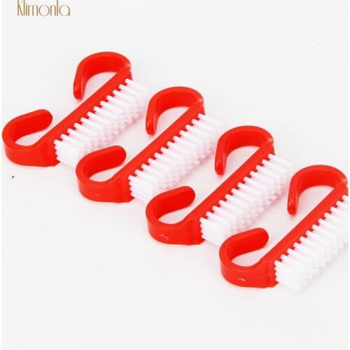 50Pcs Red Nail Brushes Fingernail Cleaning Tool Manicure Pedicure Soft Remove Dust Small Angle Nail Art Clean Brush Beauty Tools