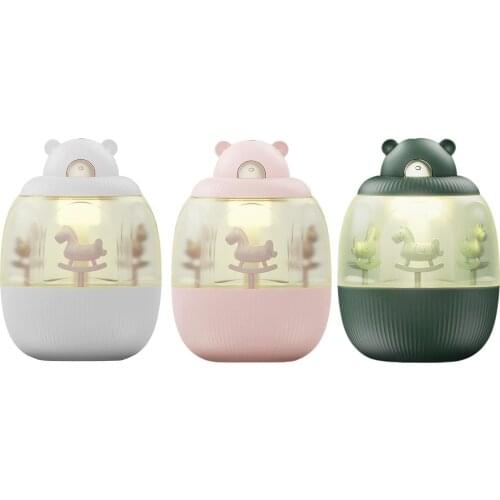 302ml Mini Silent Musical Box Air Aroma Humidifier LED Night Light Personal Humidifiers USB Rechargeable for Car Home Baby Room