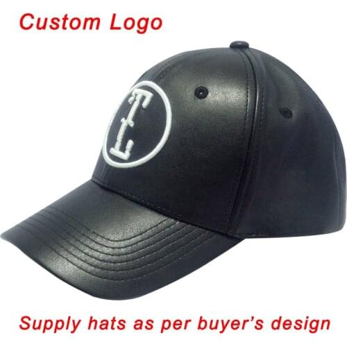 PU leather baseball hat summer head wear custom color dancer football golf tennis hat curved brim visor cool style custom cap