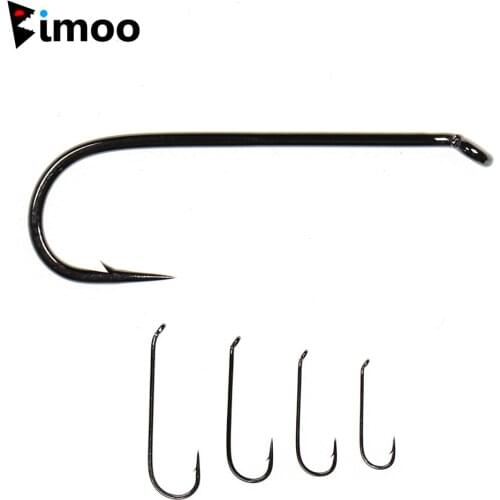 Bimoo 30pcs High Carbon Steel Black Nickle 4XL Streamer Fly Tying Hook Woolly Buggers Muddlers Zonkers Fly Fishhook #2 #4 #6 #8
