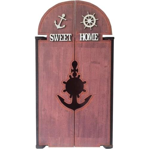 Wooden Key Holder Wall Mount 3 Hanger Hook Creative Home Decoration Gift Organization Sailer Anchor Hole