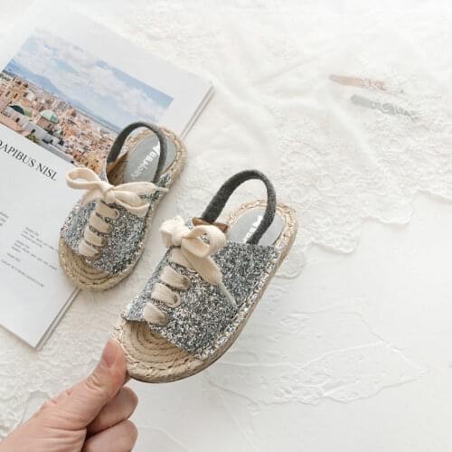 Children Fashion Versatile Korean Sandals Fisherman 2021 Summer New Girls Sequins Sandals Princess Kids Performance Shoes SO054
