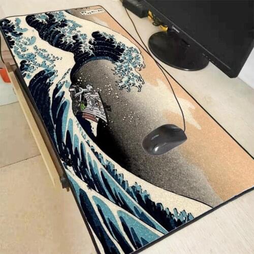 Mairuige 90X40CM Great Wave Mouse Pad Large Lock Edge Mouse Mat Desk Mats Big Mousepads Gaming Rug XL for Office Work/ Gaming