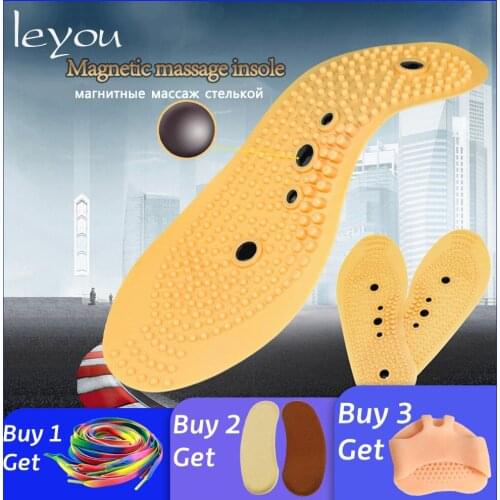 Leyou Magnetic Insoles for Shoes Massage Gel Pads Insole Foot Pads Silicon Unisex Foot Care Insoles Pads Cushion Liner Grip