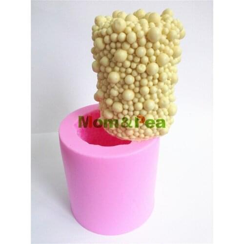 Mom&Pea 0014 Free Shipping Pearl Post Silicone Soap Mold Cake Decoration Fondant Cake 3D Mold Food Grade Silicone Mould