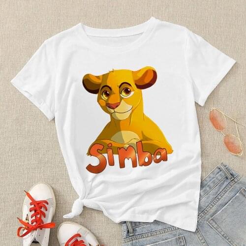 Disney Fashion T shirt Women The Lion King Simba Oversized T-shirt Cozy Soft Fabric Ladies Tees Dropship Roupas Femininas Tumblr