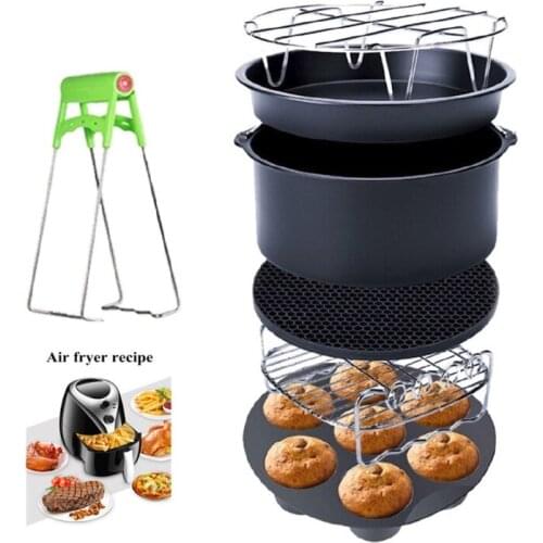Air Fryer Accessories Set for 3.7-5.3 QT 8 Pieces for Gowise Phillips and Cozyna Air Fryer 6-8 inches 12 pcs)