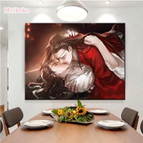 5 d diamond painting Anime lover kiss 3d handmade,full square round diamond embroidery rhinestones cross stitch kits gift