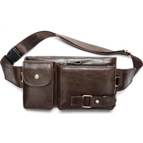New Leather Waist Bag Fanny Pack for Men Women Travel Hunting Hiking Climbing Hip Bum Belt Slim Cell Phone Purse Wallet