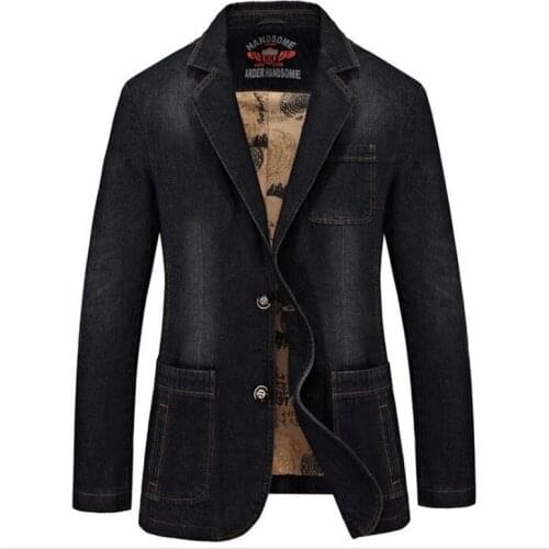 2018 New Denim Blazers Men Fashion Blazer Jacket Slim Fit Suits For Male Casual Blazer Mens Jackets