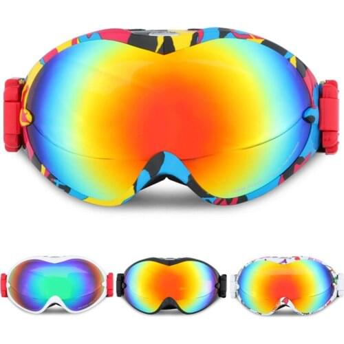 Outdoor professional Men or Women Snow Goggle Windproof double anti-fog UV Mirror Skiing Eyewear Snowboarding Glasses and Box