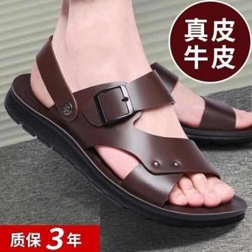 Sandals Mens 2021 Summer Leather Leather Sandals Shoes Mens Slippers Mens Sandalias Hombre Chaussure Homme