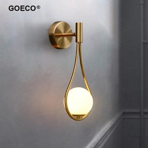 Modern Bedside Wall Lamp, E27 with Frosted Glass Ball Candle Holder Type Indoor Lighting for Hallway Dining Room Living Room