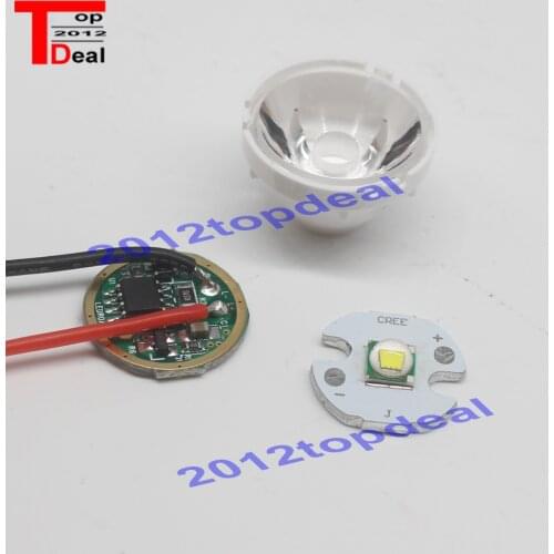 1set Cree XM-L LED T6 White Light + 3.7V Driver + Lens with Base Holder