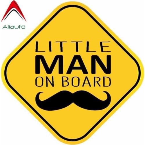 Aliauto Personality Reflective Car Sticker A Little Man on Board PVC Water Proof Sunscreen Cover Scratch Decal,15cm*15cm
