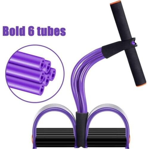 Indoor Fitness Resistance Bands Exercise Equipment Elastic Sit Up Pull Rope Gym Workout Sport 4 Tube Pedal Ankle Puller XA161A