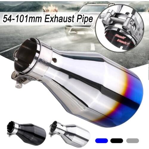 Universal 54-102mm Stainless Steel Car Rear Exhaust Pipe Tail Muffler Round and Pointed for VW/ ford/Toyota/Honda/Mazda etc