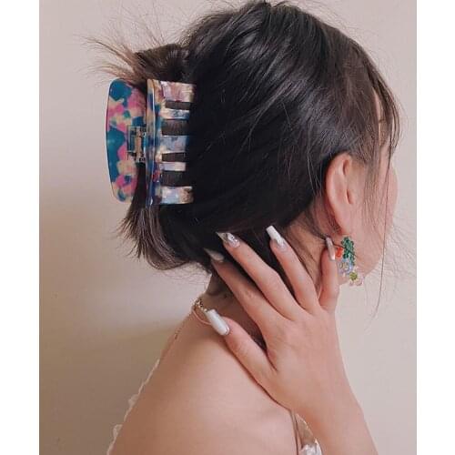 Vintage Acetate Hair Accessories for Women 2021 Korean Style Square Leopard Print Hair Claw