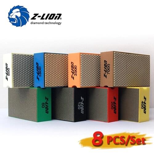 Z-LION 8pcs/Set Glass Bottle Cut Sanding Pads Wine Bottle Cutting Edge Grinding Polishing Pad Diamond Hand Pads Abrasive Tool