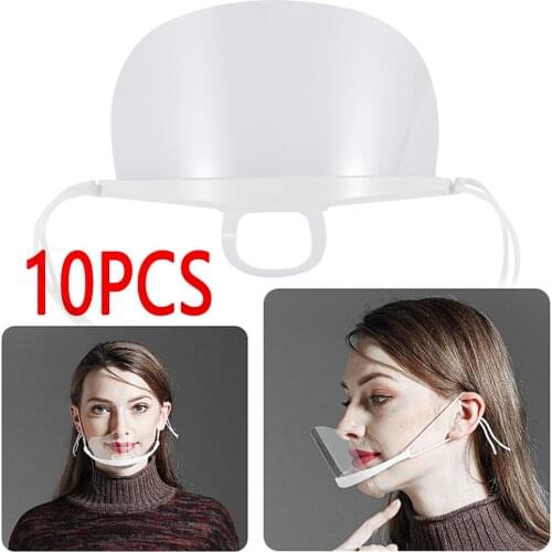 1/10pc Hygiene Safety Face Shield Mouth Nose Visor Durable Protective Anti-Fog Anti-Splash Food Face Mask Kitchen Restaurant