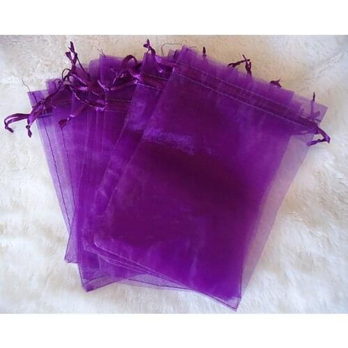 17*23cm 2000pcs Dark purple Organza Bag christmas Drawstring bag jewelry packaging bags for gift/candy/wedding/party Yarn bag