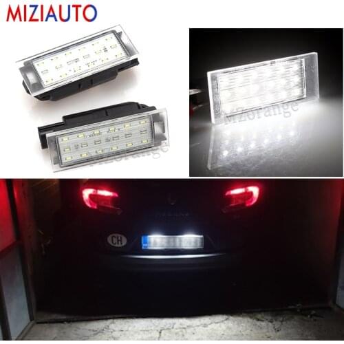 2 Pcs LED License Plate Lights For Renault Clio Laguna 2 Megane 3 Twingo Master Vel Satis SMD3528 Number plate lights Car Lamp