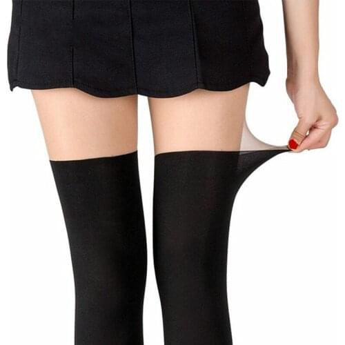 2020 Sexy Women Tights Over Knee Black Sexy Wemen Pantyhose Stockings Tights Female Patchwork False Thigh High StockingStitching