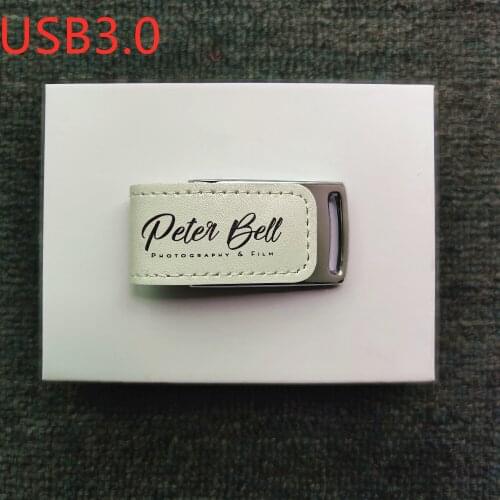 2021 Custom Print Company/Souvenir logo Leather USB3.0 High- Speed memory stick Pen drive flash