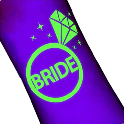 55Pcs Team Bride To Be Luminous Tattoo Stickers Wedding Decorations Hen Night BrideTribe Bachelorette Party Noctilucent Stickers