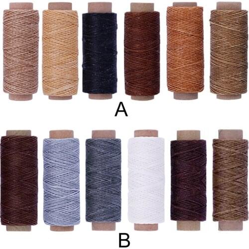 6 Rolls/bag Sewing Waxed Thread Leather DIY Line 150D 180M Wax String Cord Sewing Craft Tool Portable Waxed Thread Cord