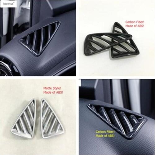 Lapetus Accessories For Mazda CX-3 CX3 2016 2017 2018 Matte / Carbon Fiber Style Air Condition AC Outlet Vent Molding Cover Kit