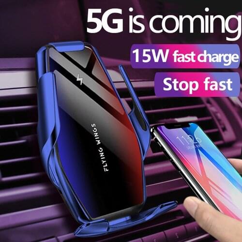 Automatic Clamping Wireless Car Charger Mount Qi 15W Fast Charging Air Vent Phone Holder for iPhone 12 11 XS XR Samsung S20 S10