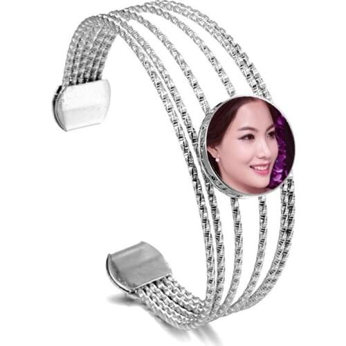 Button bangle bracelet for dye sublimation fashion bracelets thermal transfer printing jewelry customized blank consumables