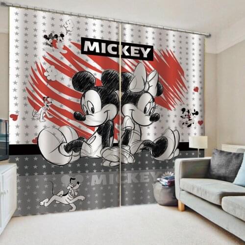 Disney Mickey Minnie Mouse Curtain Cartoon Snow White Thick Blackout Curtains Custom Children Kids Boy Girls Birthday Gifts