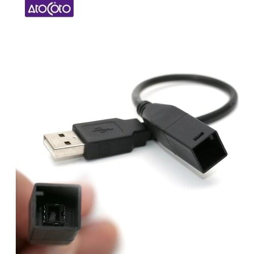 Car Radio USB Interface Plug Transfer Cable for Toyota Camry Corolla CD Changer Port to Standard USB Socket for Mazda Forester