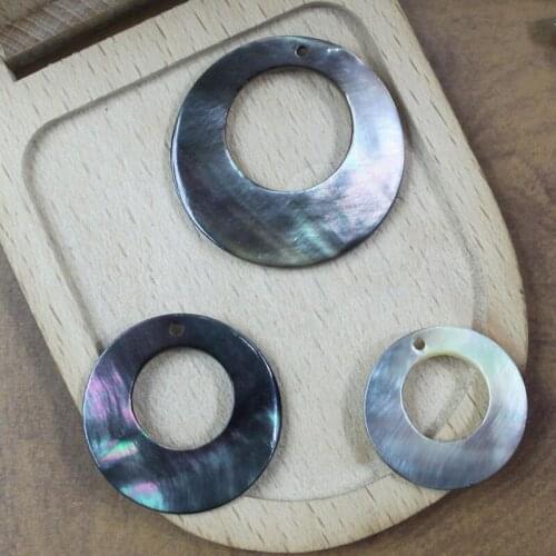 Natural marine black shell 20-30mm single hole ring hanging piece star jewelry making DIY necklace earrings jewelry accessories