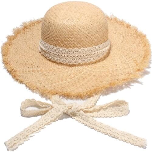 2021 New Summer Straw Raffia Hat Beach Sun Hats for Women Female Cap Chapeau De Paille Gorro Sol Cappelli Da Sole Praia Gorro