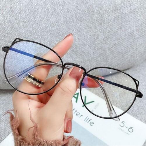 Cute Cat Ears Frame Blue Light Blocking Personality Clear Lens Eye Glasses Women Men Eye Protection Mobile Phone Game Goggles