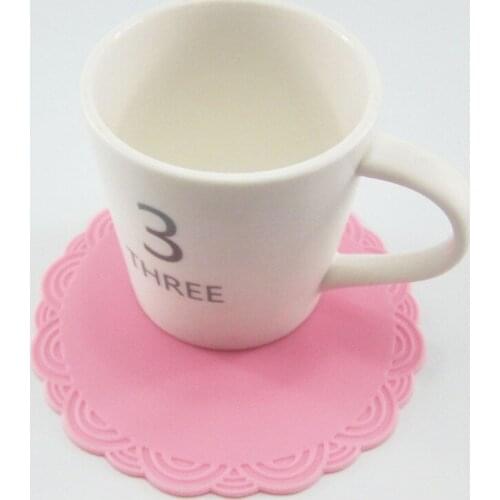 Wholesale 1400 pcs small size round cup mat Non-Slip Potholder coaster Placemat