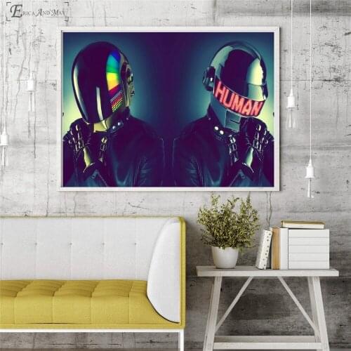 Daft Punk Mask Pop Music Singer On Sale Poster Wall Painting Living Room Abstract Canvas Art Pictures For Home Decor No Frame