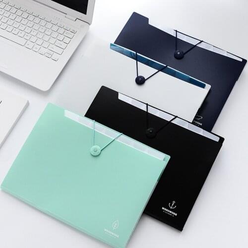 A4 12-packet Waterproof Accordion Folder File Organizer Document Bag Teacher Paper Stationery Expanding File Folder Plastic