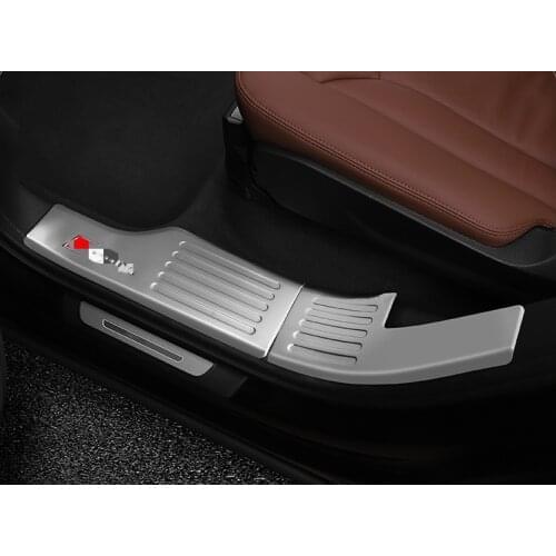 Fit For Audi Q7 2016-2020 Car Styling Inner Car Door Scuff Plate Threshold Cover Trims 6pcs Auto Accessories